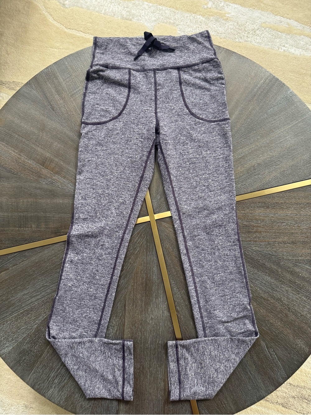 Lululemon Women’s Heather Purple Stretch Knit Leggings with Drawstring Waist